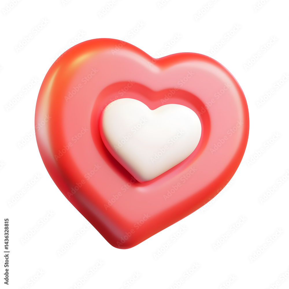 Cute red love bubble with heart for social networking, reactions, and interaction visuals Cute red love bubble with heart for social networking, reactions, and interaction visuals