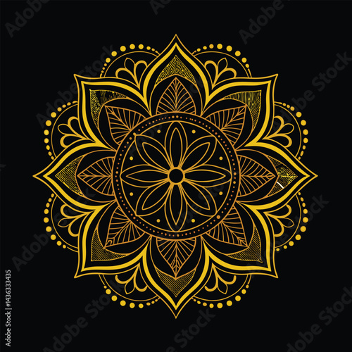 Circular pattern in the form of a mandala. Henna tattoo mandala. Mehndi style. Decorative pattern in oriental style. Coloring book page.