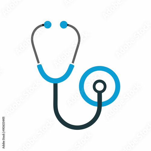 Stethoscope vector on white background.