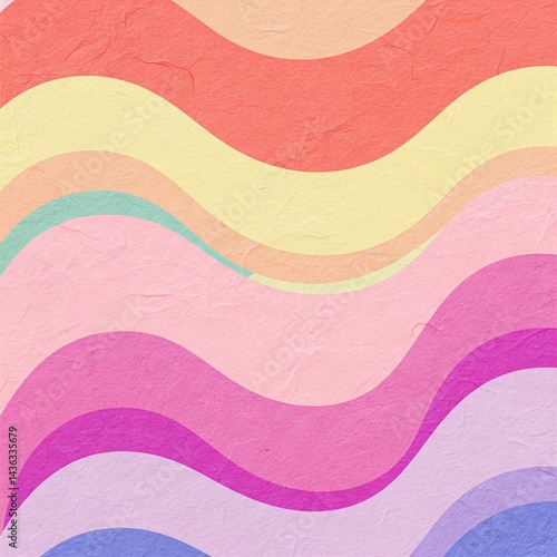 Abstract Colorful Paper Background with Curved Lines