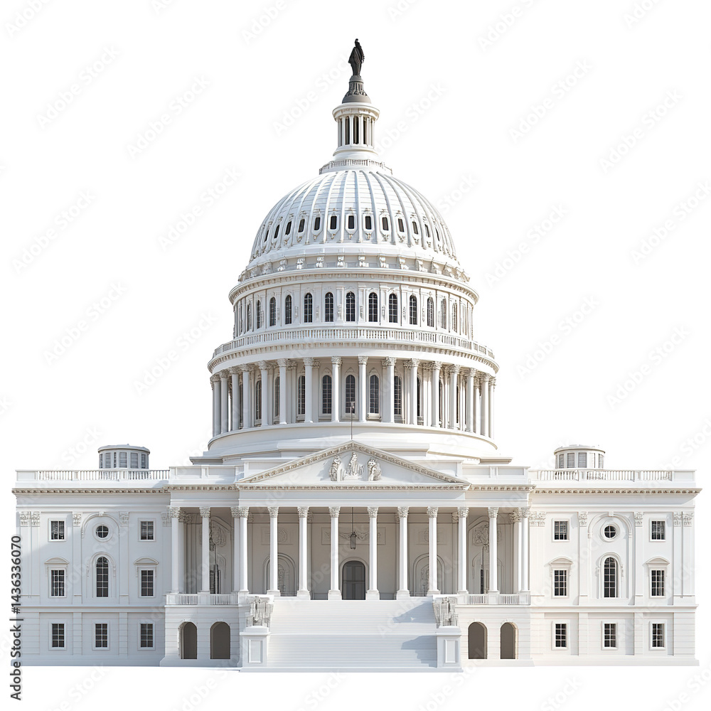 Naklejka premium Capitol's Imposing Facade: A Architectural Marvel of American Governance