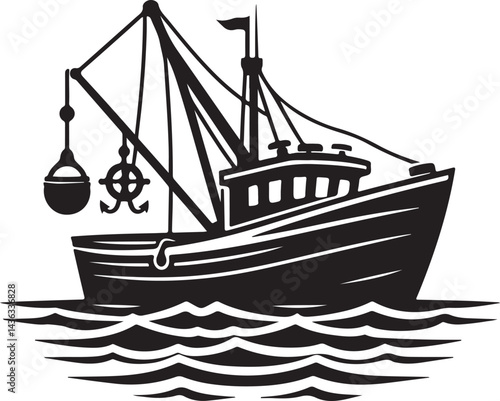 vector illustration of a ship