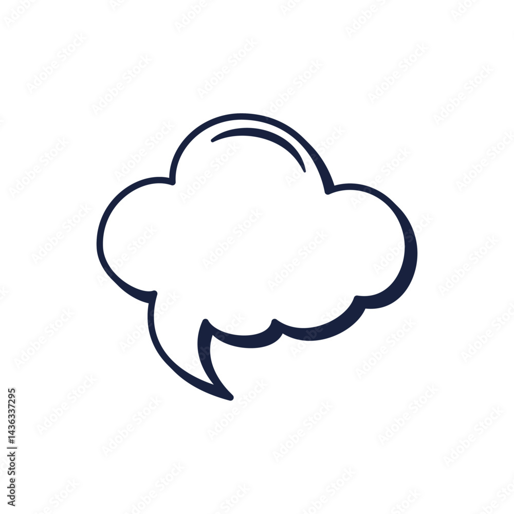 Simple Speech Bubble Outline Communication Icon Simple Speech Bubble Outline Communication Icon