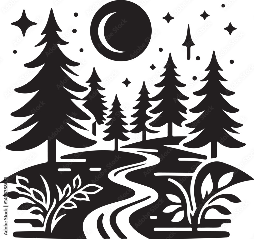 Obraz premium winter forest background