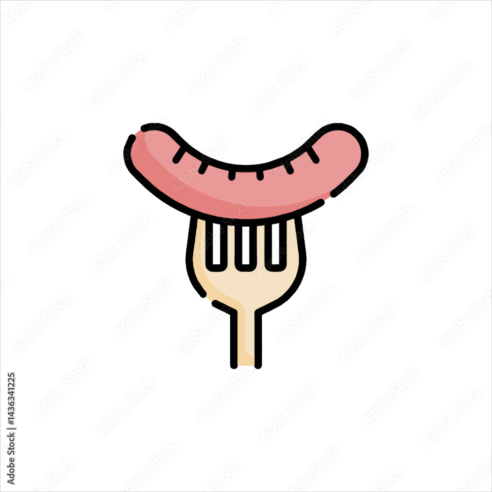 sausage on a fork sausage on a fork