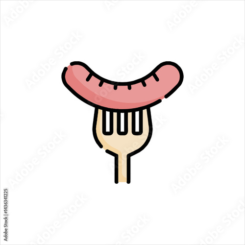 sausage on a fork