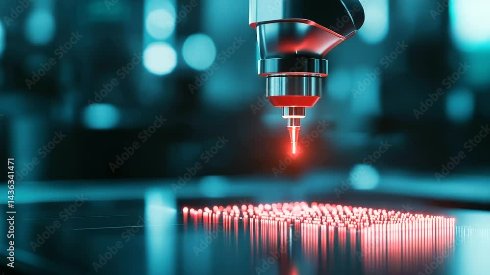 A robotic welding arm with advanced sensors and laser guidance, demonstrating automation in modern manufacturing. A robotic welding arm with advanced sensors and laser guidance, demonstrating automation in modern manufacturing.