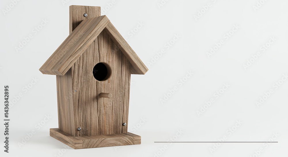 Wooden Birdhouse on White Background Wooden Birdhouse on White Background