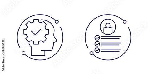 ability and skills line icons on white