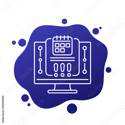 appointment or schedule alert icon, line vector