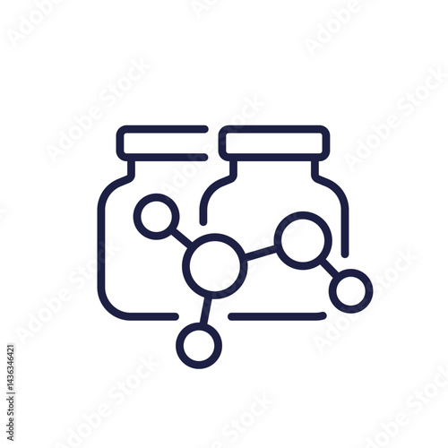 bottles of chemicals icon in line design