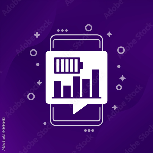 battery performance icon icon with a smart phone