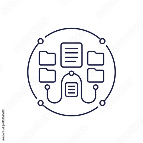 data flow icon in line design