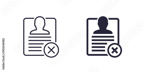delete personal data, account icon, line and solid design