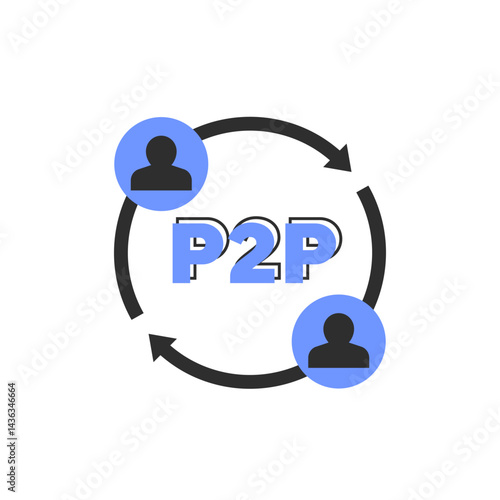 p2p icon, peer-to-peer decentralized economy design