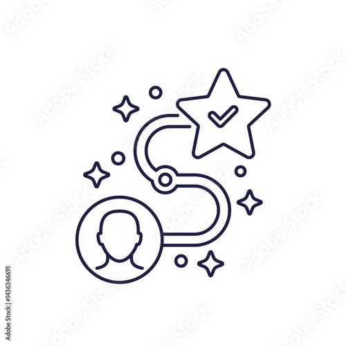 path to success icon on white, line design