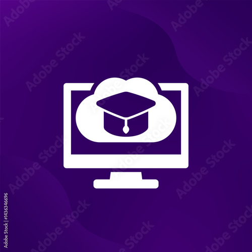 online education and e-learning platform vector icon