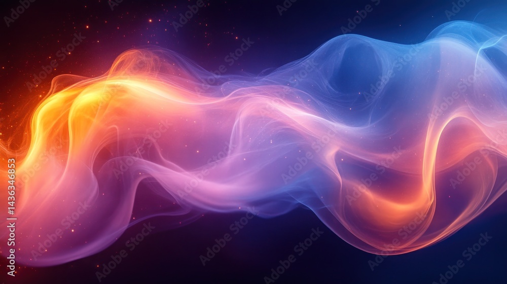 Abstract Colorful Smoke Wave, Digital Art, Energy Flow, Vibrant Hues, Dynamic Movement, Glowing Particles Abstract Colorful Smoke Wave, Digital Art, Energy Flow, Vibrant Hues, Dynamic Movement, Glowing Particles