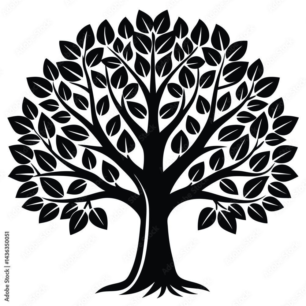 Obraz premium Ash trees icon set on white background