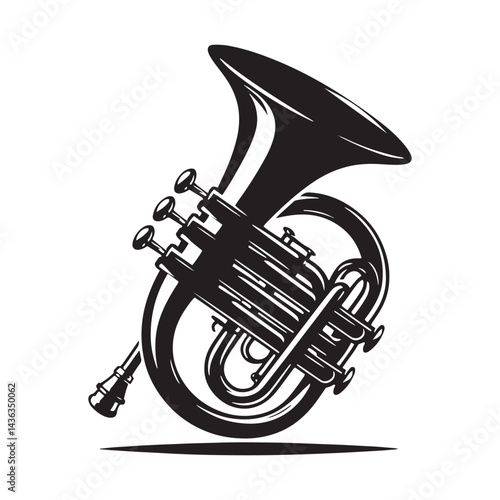 Brass Harmony: A Bold Collection of Cornet Vector Silhouettes Celebrating the Elegant Shape, Rich Sound, and Classic Charm of This Iconic Brass Wind Instrument.