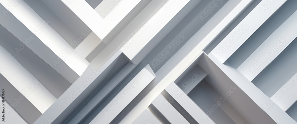 Obraz premium serene minimalistic white wall with symmetrical line pattern