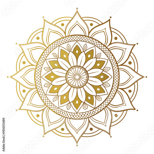 Circular pattern in the form of a mandala. Henna tattoo mandala. Mehndi style. Decorative pattern in oriental style. Coloring book page.