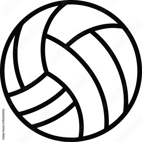 Volleyball ball icon flat and linear vector illustration on  transparent background