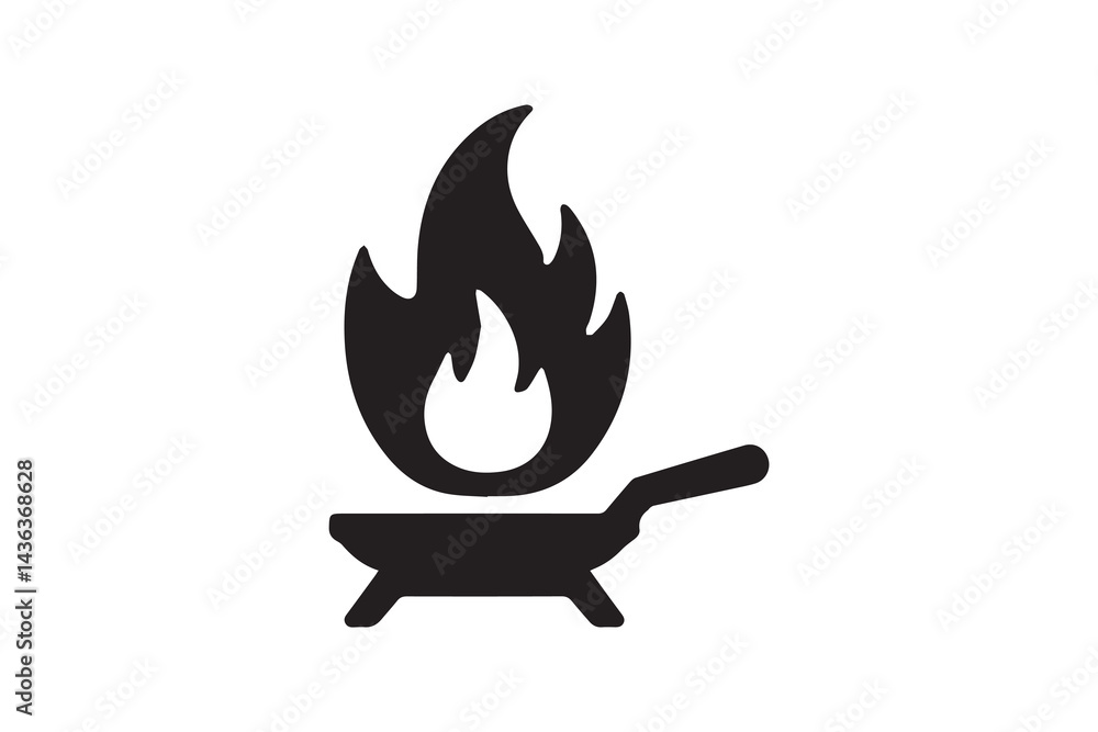 simple and unobtrusive Fire burner vector silhouette illustration isolated in white background simple and unobtrusive Fire burner vector silhouette illustration isolated in white background