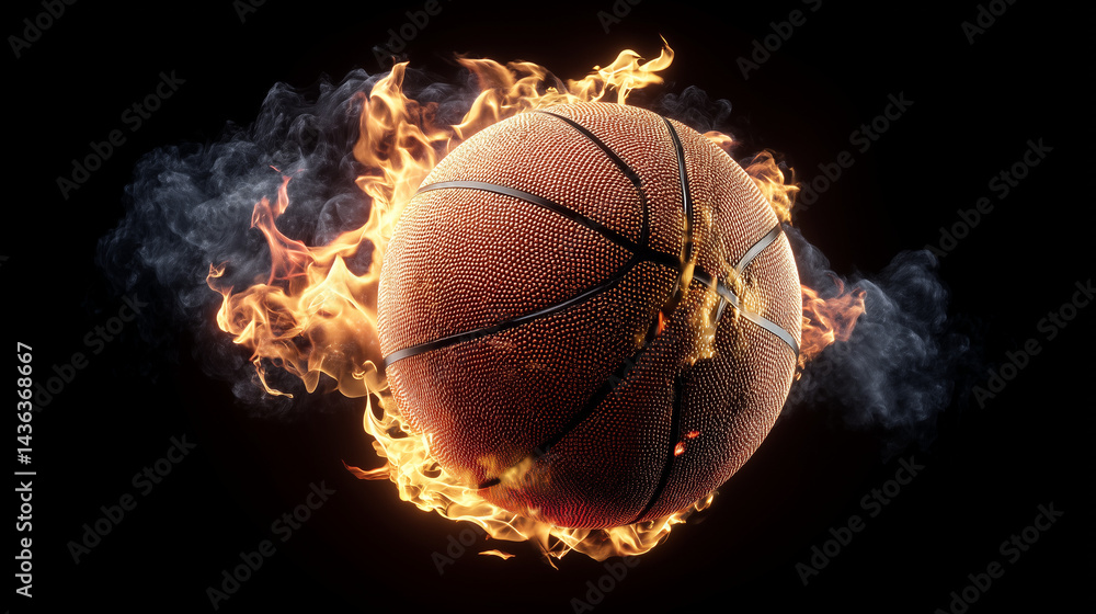 Fototapeta premium basketball in flames