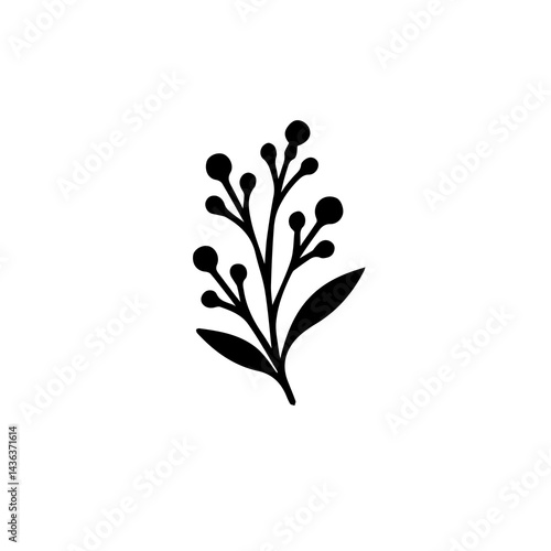 Floral Silhouette Element