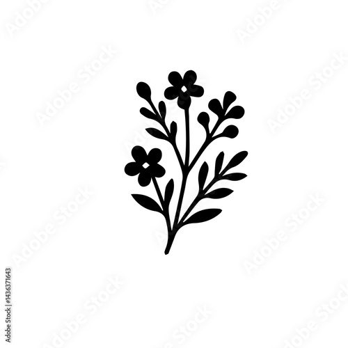 Floral Silhouette Element