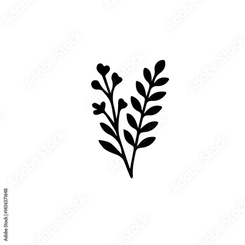Floral Silhouette Element