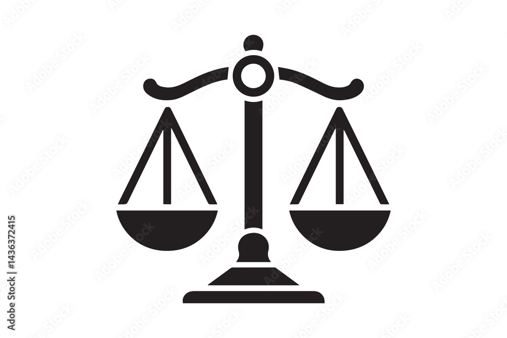 simple and unobtrusive scales balance vector silhouette illustration isolated in white background simple and unobtrusive scales balance vector silhouette illustration isolated in white background