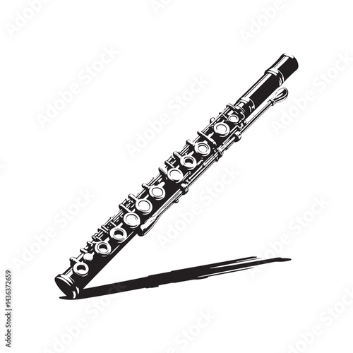 Graceful Melodies: A Beautiful Collection of Flute Vector Silhouettes Celebrating the Sleek Shape, Elegant Sound, and Timeless Beauty of This Classic Woodwind Instrument.