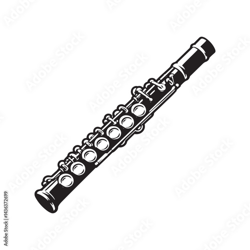 Graceful Melodies: A Beautiful Collection of Flute Vector Silhouettes Celebrating the Sleek Shape, Elegant Sound, and Timeless Beauty of This Classic Woodwind Instrument.