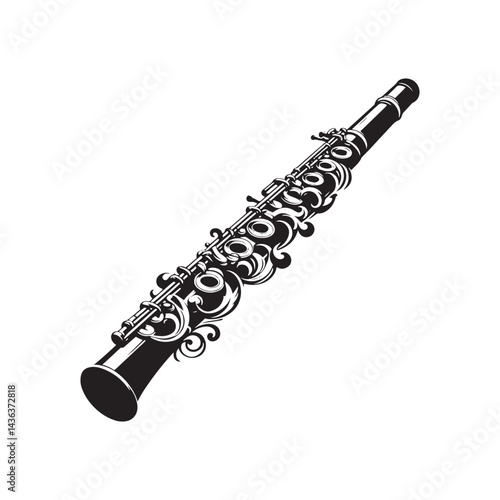 Graceful Melodies: A Beautiful Collection of Flute Vector Silhouettes Celebrating the Sleek Shape, Elegant Sound, and Timeless Beauty of This Classic Woodwind Instrument.