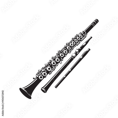 Graceful Melodies: A Beautiful Collection of Flute Vector Silhouettes Celebrating the Sleek Shape, Elegant Sound, and Timeless Beauty of This Classic Woodwind Instrument.