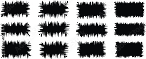 Splashes black brush line set vector abstract grungy straight lines circles textured paint strokes vintage clean accurate round brush strokes patt	