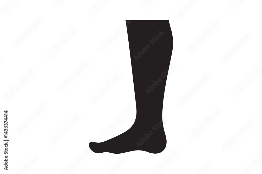 simple and unobtrusive Human leg vector silhouette illustration isolated in white background simple and unobtrusive Human leg vector silhouette illustration isolated in white background