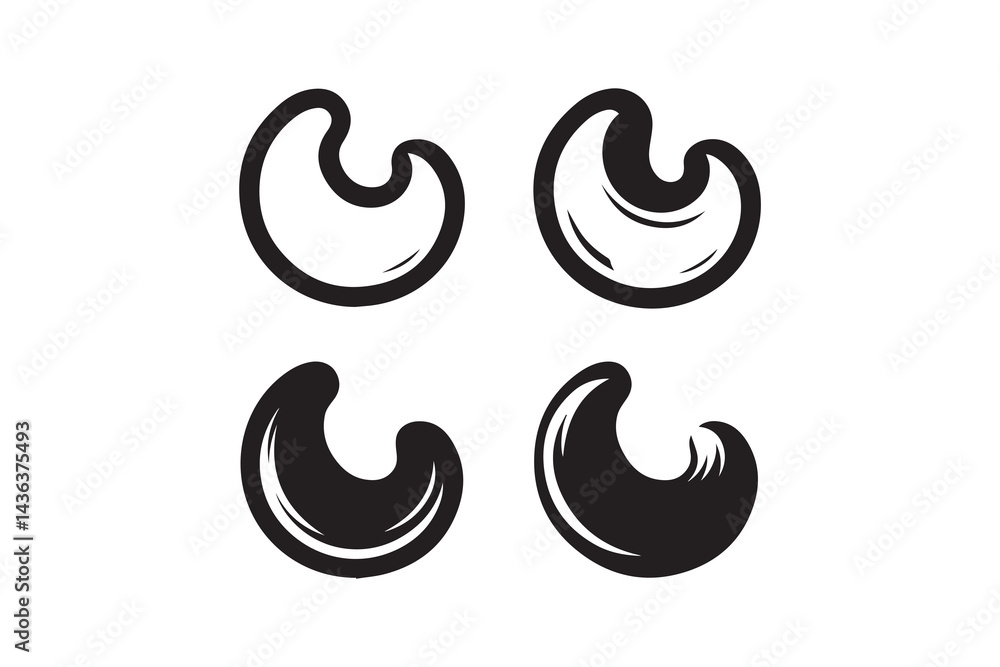 Fototapeta premium simple and unobtrusive Cashew nut vector silhouette illustration isolated in white background