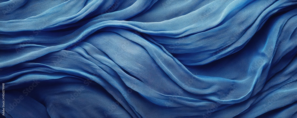 Obraz premium Fluid Cobalt Blue Fabric Texture
