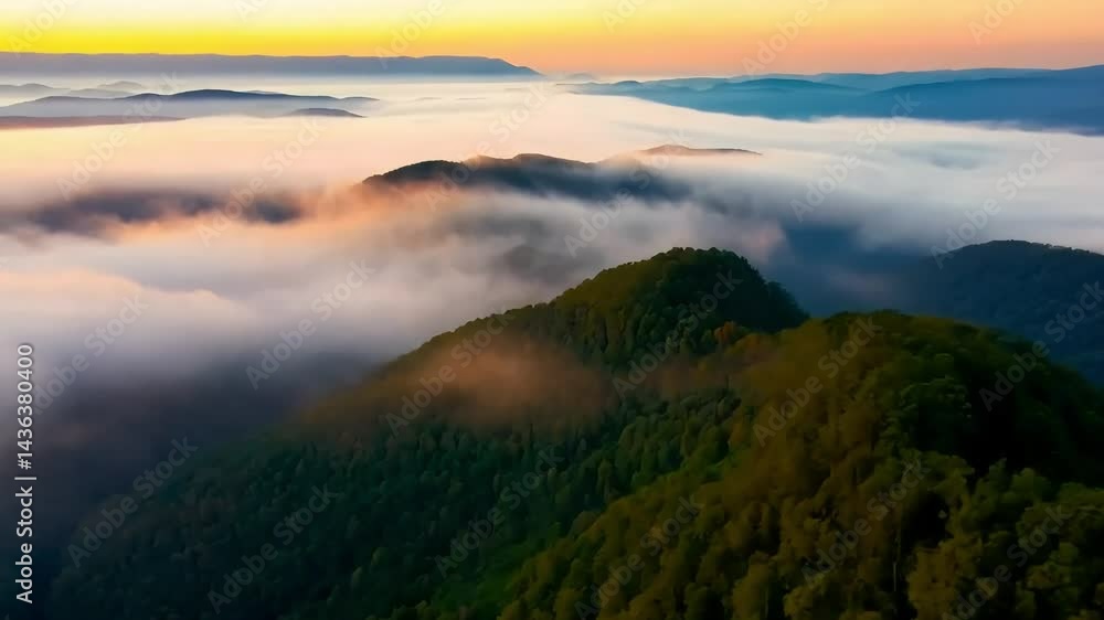 A cinematic drone shot capturing the foggy valleys and mist-covered peaks of the Great Smoky Mountains at dawn.
A cinematic drone shot capturing the foggy valleys and mist-covered peaks of the Great Smoky Mountains at dawn.