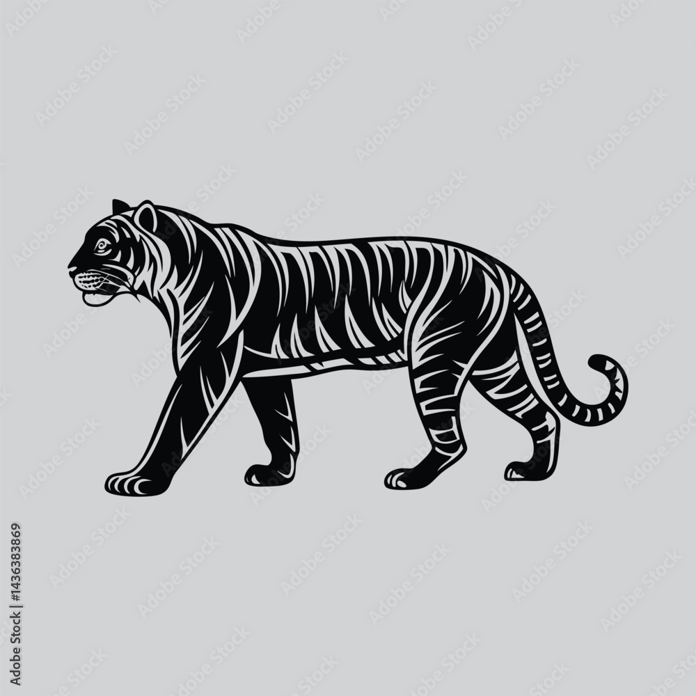 Obraz premium Dynamic Tiger Head Illustration
