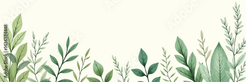 Hand-drawn green plants and layered leaves on white, with delicate pencil strokes and vintage botanical style, creating a minimal, elegant 4K wallpaper.