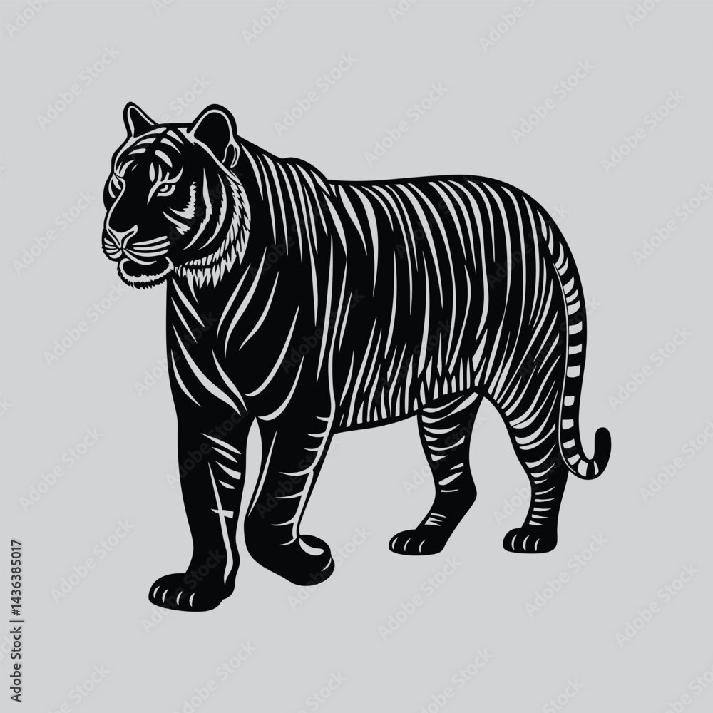 Naklejka premium Stylized Tiger Face Vector