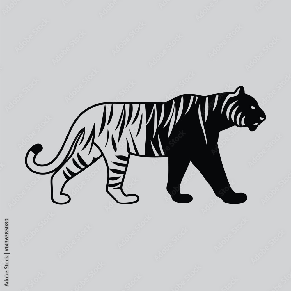 Fototapeta premium Tiger Expression Tattoo Idea