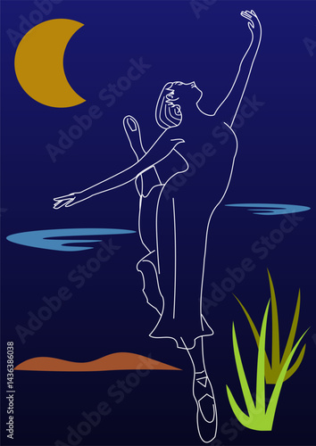 mystical dancer in a magical background