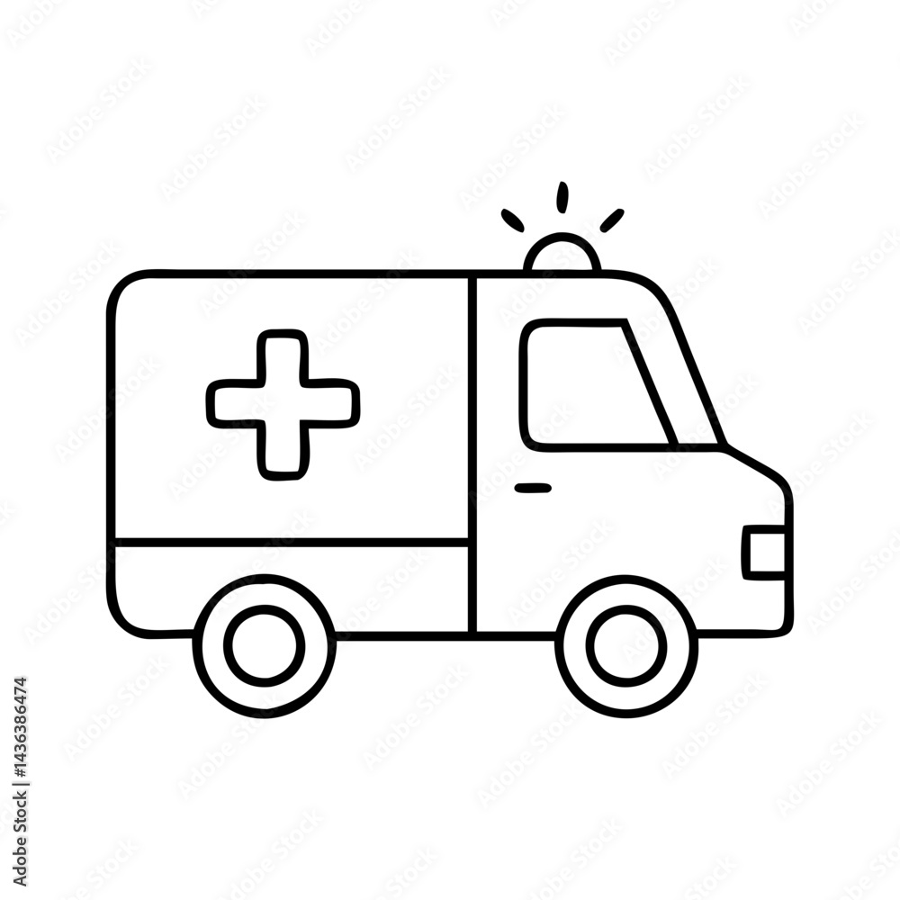 ambulance icon, ambulance line art - simple line art of ambulance, perfect for ambulance logos and icons ambulance icon, ambulance line art - simple line art of ambulance, perfect for ambulance logos and icons