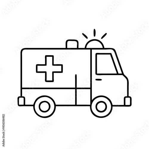 Wallpaper Mural ambulance icon, ambulance line art - simple line art of ambulance, perfect for ambulance logos and icons Torontodigital.ca