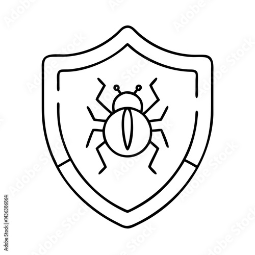 antivirus icon, antivirus line art - simple line art of antivirus, perfect for antivirus logos and icons